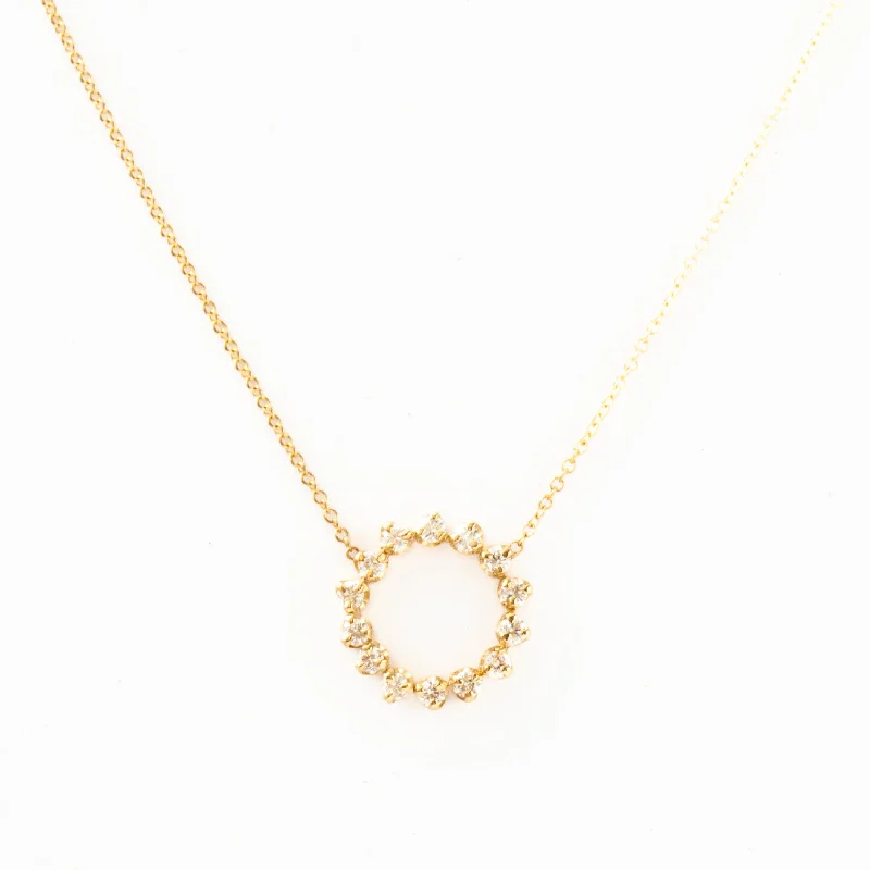 Prong Diamond Circle Necklace