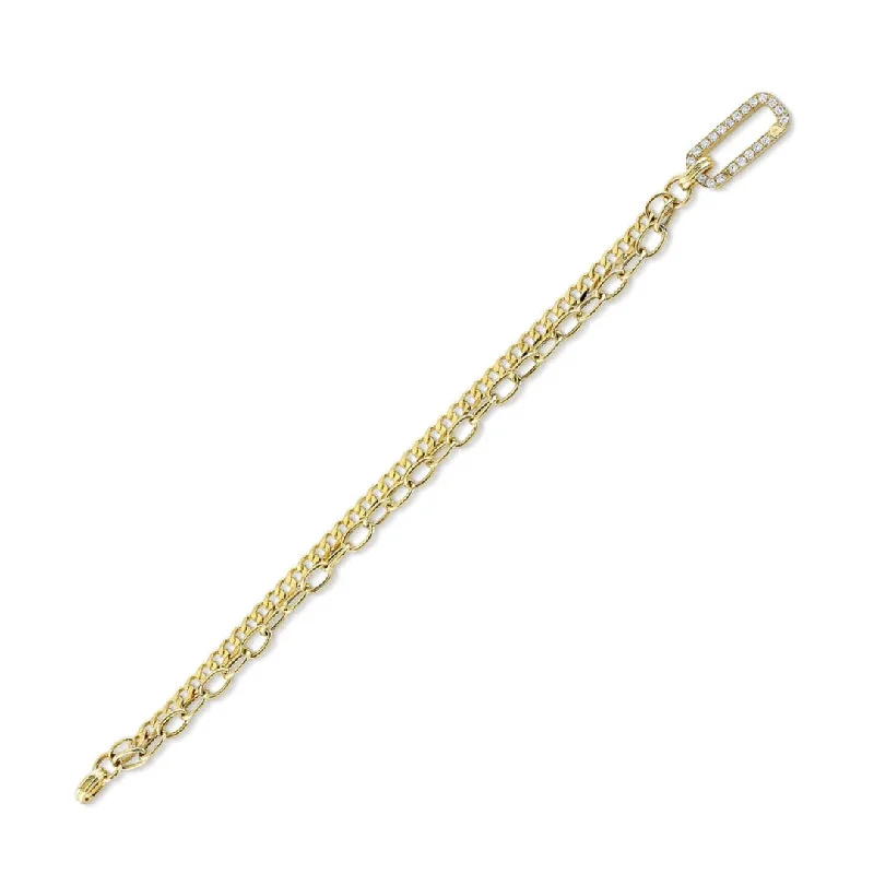 Shy Creation Yellow Gold Diamond Fashion Bracelet