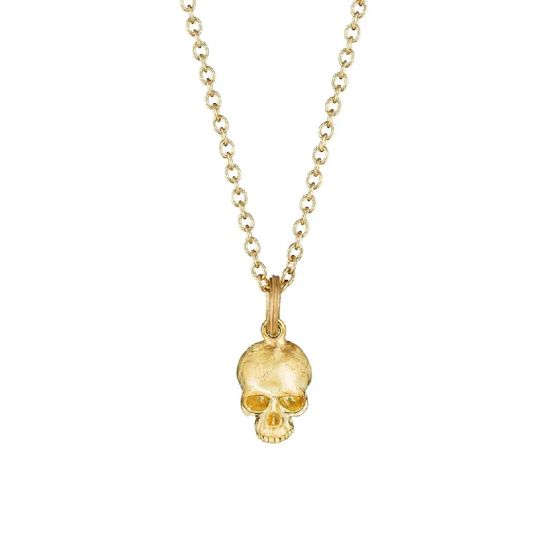 Gold Skull Pendant Necklace