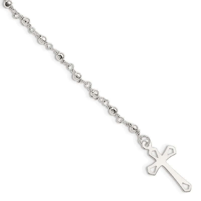 Sterling Silver 7.5-inch Rosary Bracelet