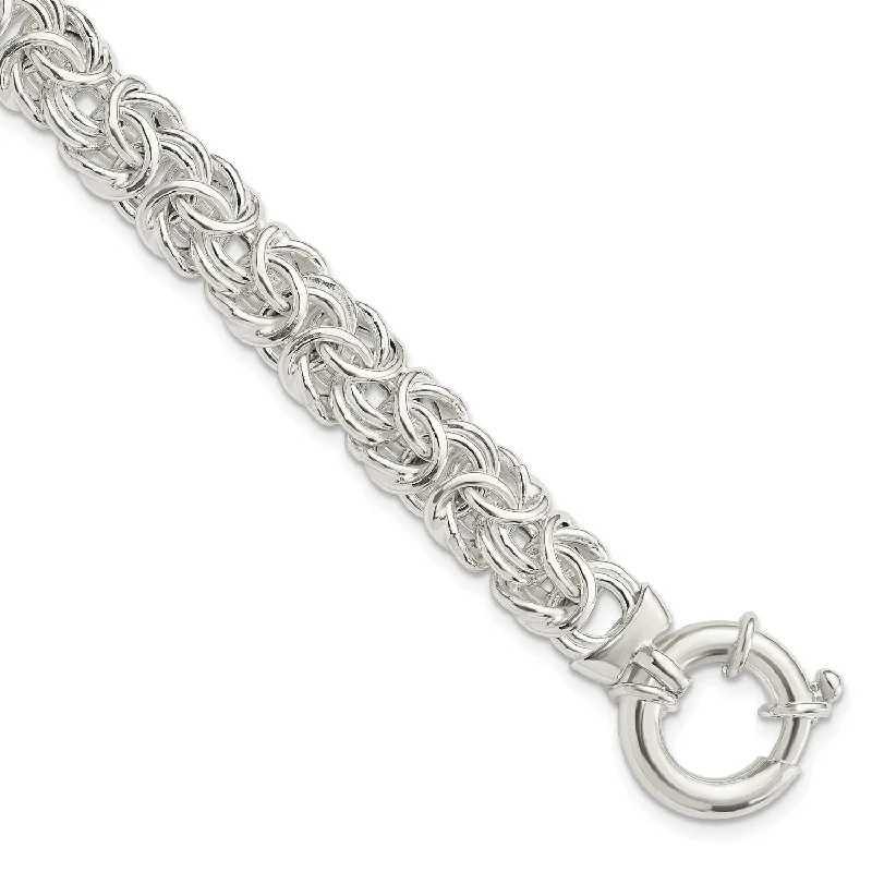 Sterling Silver 8-inch 10MM Byzantine Bracelet