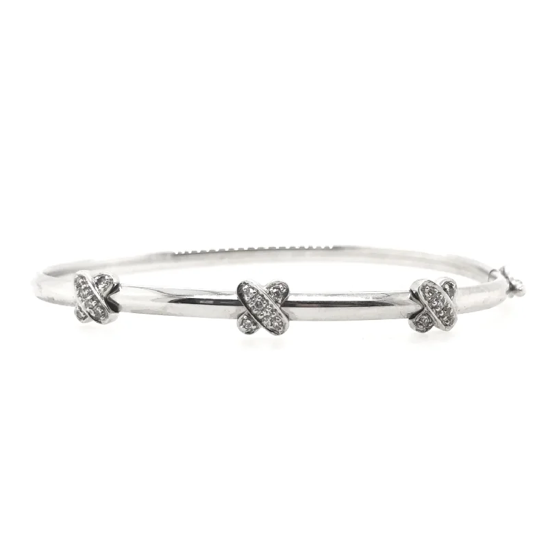 White Gold Diamond Baby Bangle Bracelet