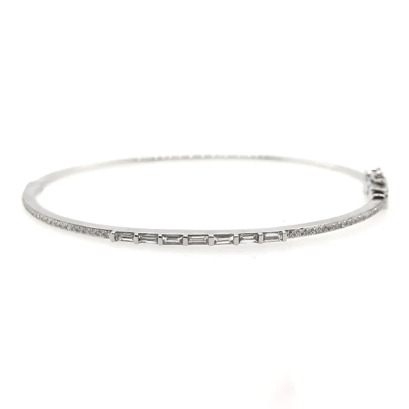 White Gold Diamond Bangle Bracelet