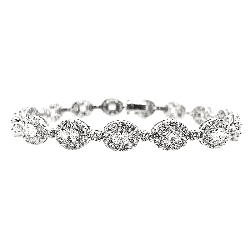 White Gold Diamond Halo Fashion Bracelet