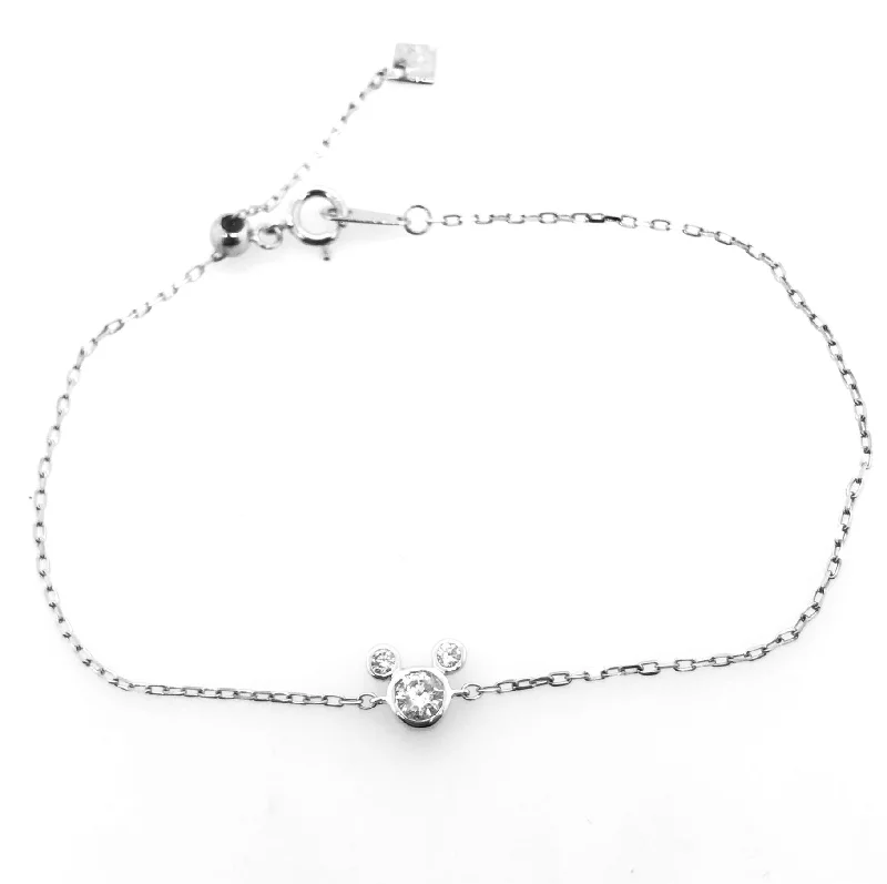 White Gold Mickey Mouse Diamond Fashion Bracelet