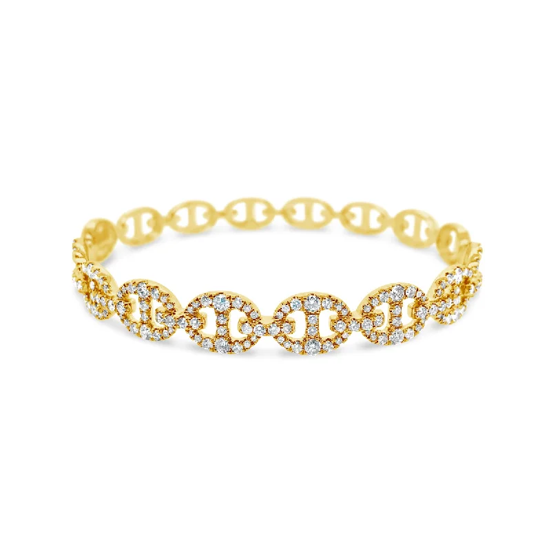 Yellow Gold Diamond Bangle Bracelet