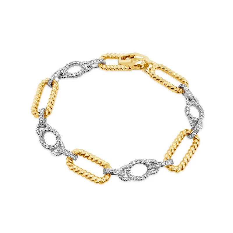 Yellow/White Gold Diamond Fashion Bracelet