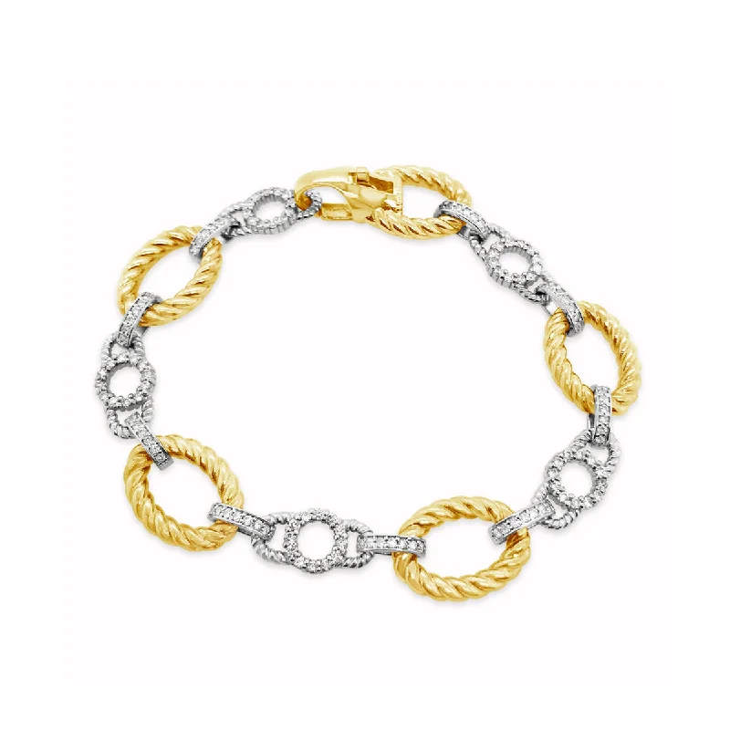 Yellow/White Gold Diamond Fashion Bracelet