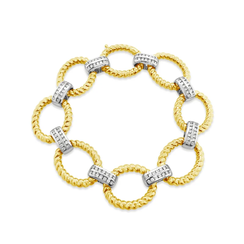 Yellow/White Gold Diamond Fashion Bracelet